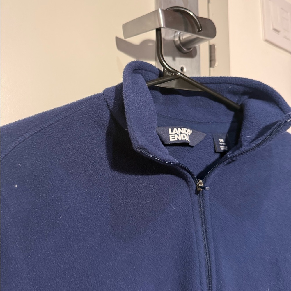 Lands' End Deep Blue Full-Zip Fleece